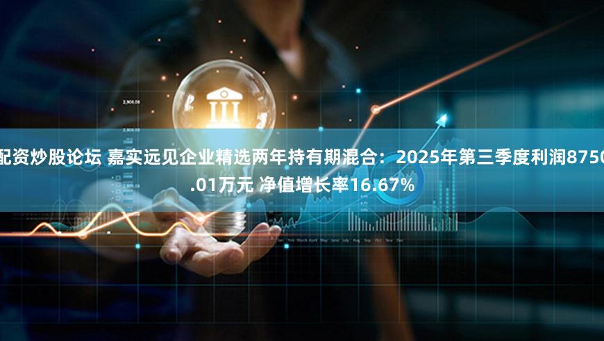 配资炒股论坛 嘉实远见企业精选两年持有期混合:2025年第三季度利润8750.01万元 净值增长率16.67%