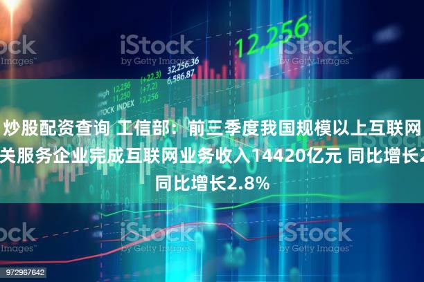 炒股配资查询 工信部：前三季度我国规模以上互联网和相关服务企业完成互联网业务收入14420亿元 同比增长2.8%