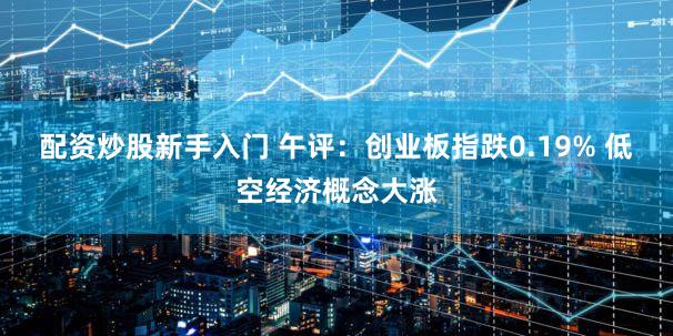 配资炒股新手入门 午评：创业板指跌0.19% 低空经济概念大涨